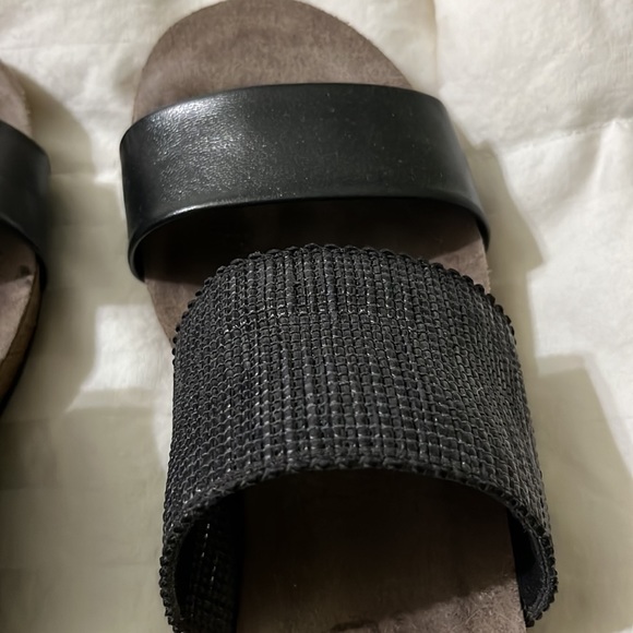 Munro American Riviera Black Shimmer Sandals Size 8M Great Condition - Picture 5 of 10